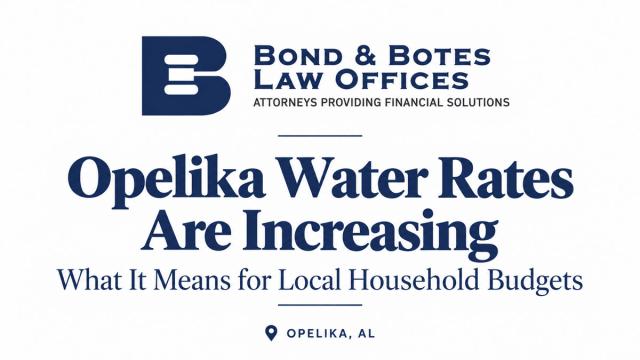 Opelika Alabama water rate increase and household expenses
